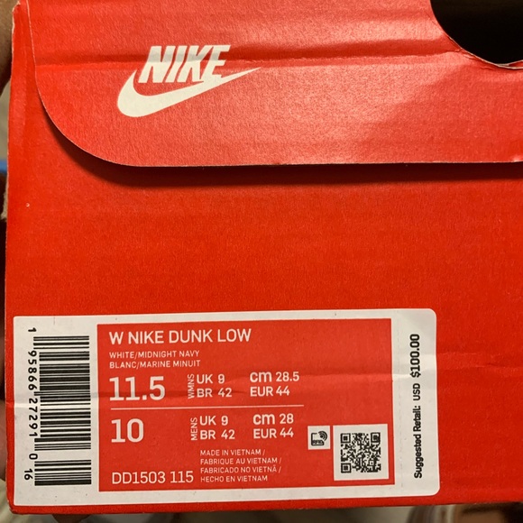 Nike Dunk Low Vintage Navy sz 10 mens - Picture 5 of 6